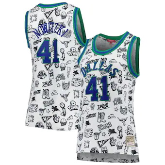 womens mitchell and ness dirk nowitzki white dallas maveric-332